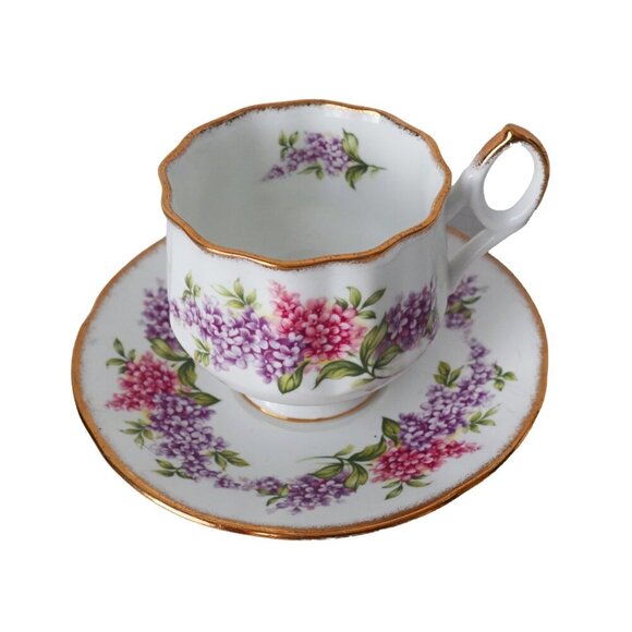 Vintage Rosina Teacup Saucer Floral Spring Flowers England English Bone China - Picture 1 of 6